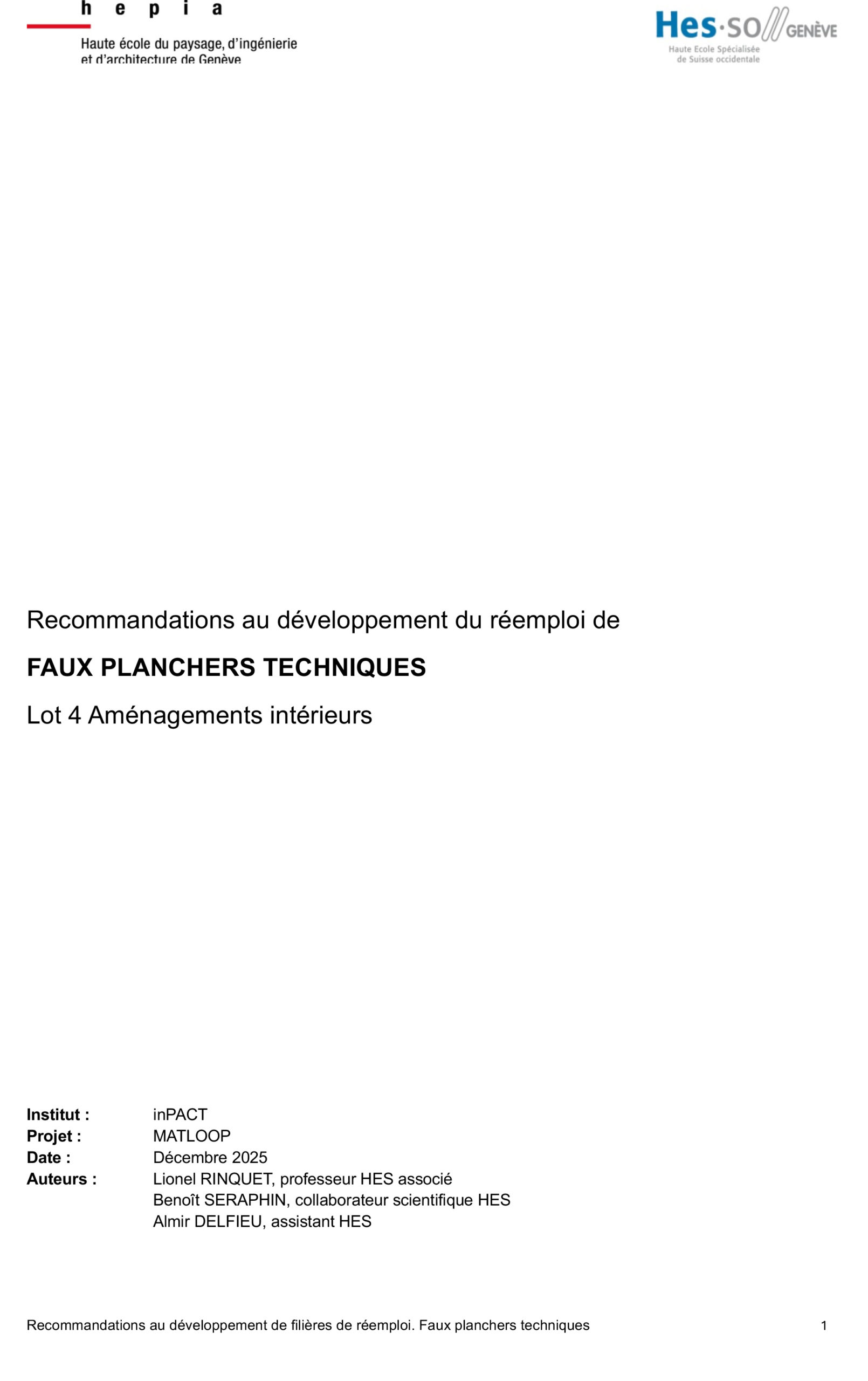 Mat-Loop recommandation planchers techniques