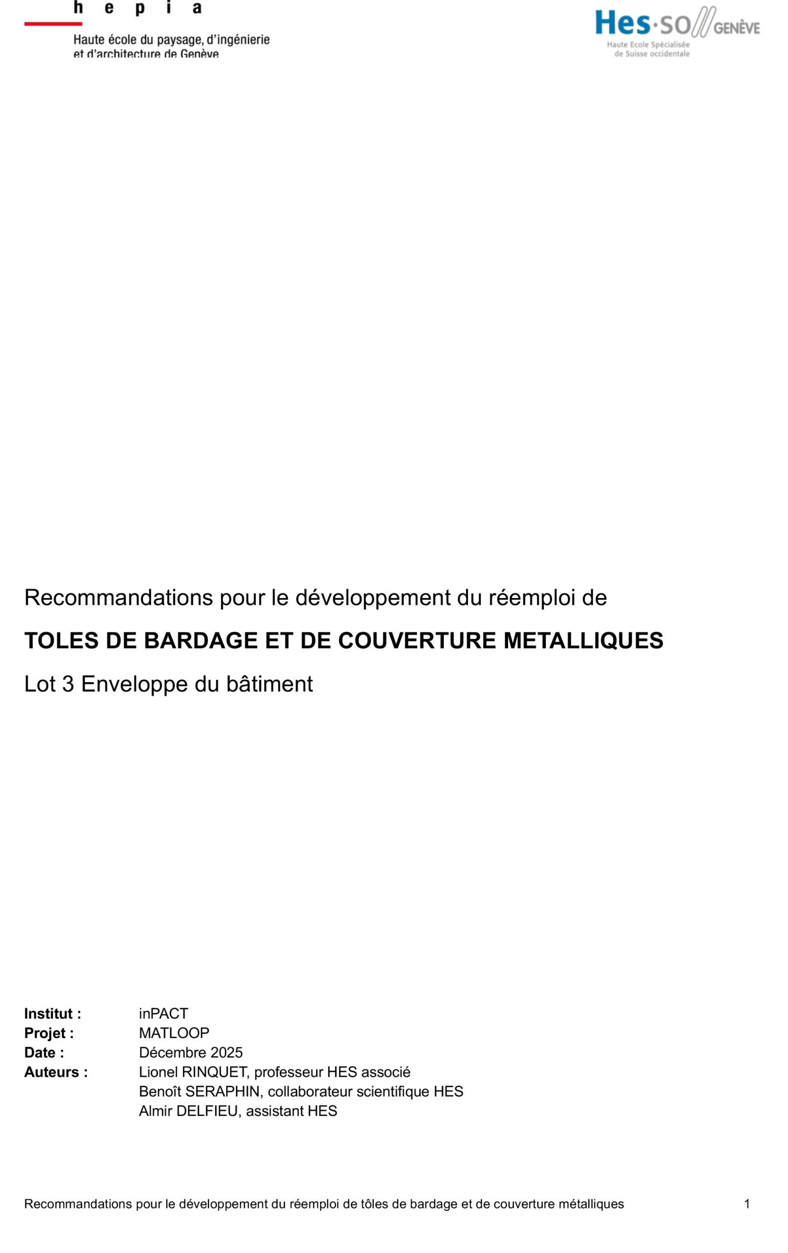 Mat-Loop recommandation tôles bardage et couverture